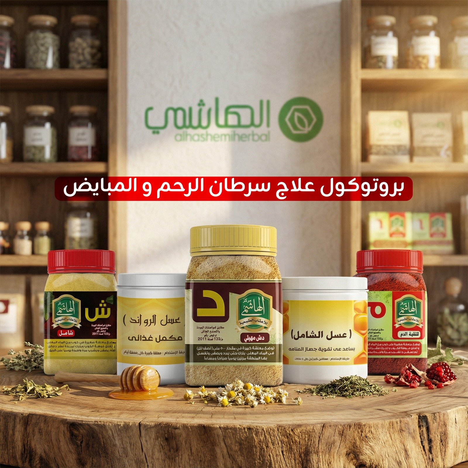 الباقة الطبيعية الأقوي لمرضى سرطان الرحم والمبايض مقدمة من مركز الهاشمي للأعشاب الطبيعية